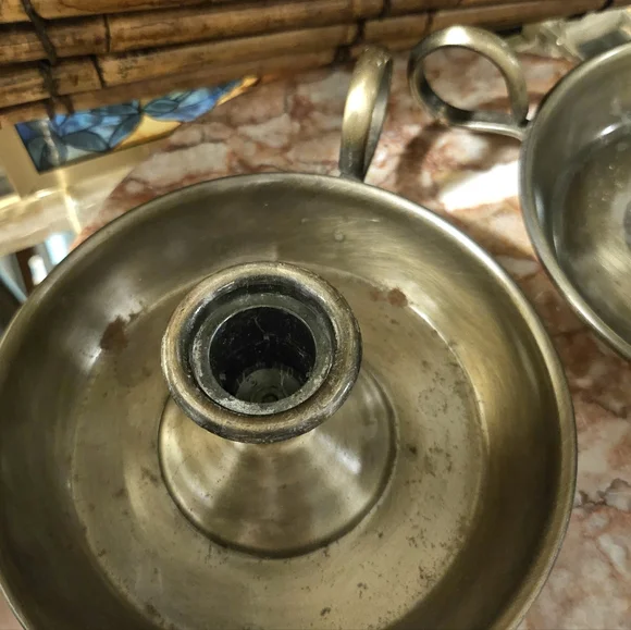 Vintage Bronze Candle Stick Holders - Picture 5 of 10